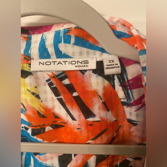 Women’s Notations Button Up Blouse. - Picture 3 of 6